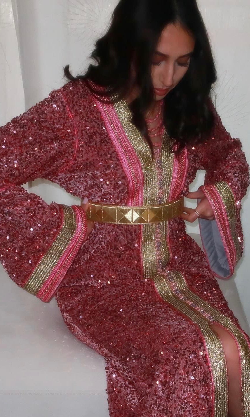 Caftan sequin rose