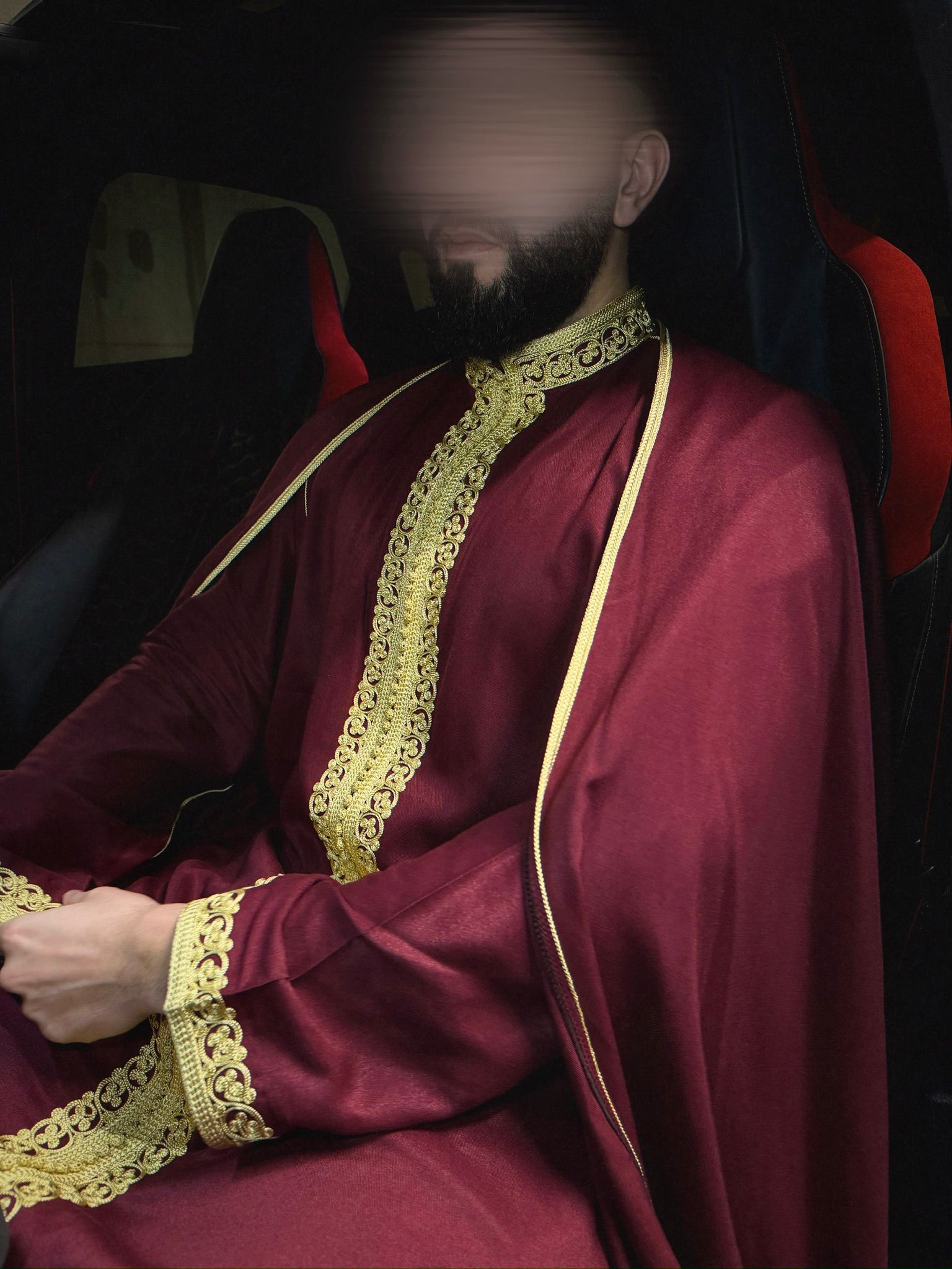 Jabador 3 pièces avec selham rouge bordeaux