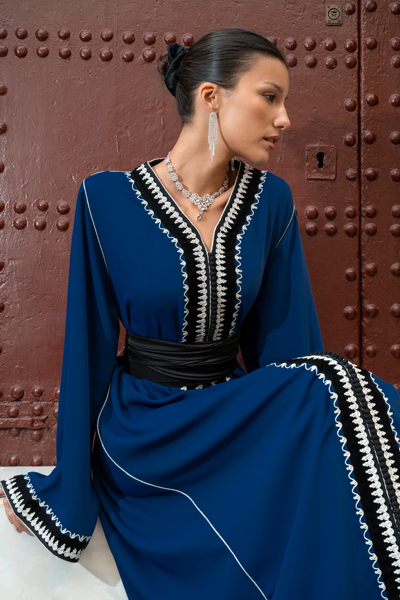 Caftan bleu marine